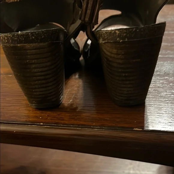 Brown Suede Open-Toe Ankle Boots - Picture 5 of 6